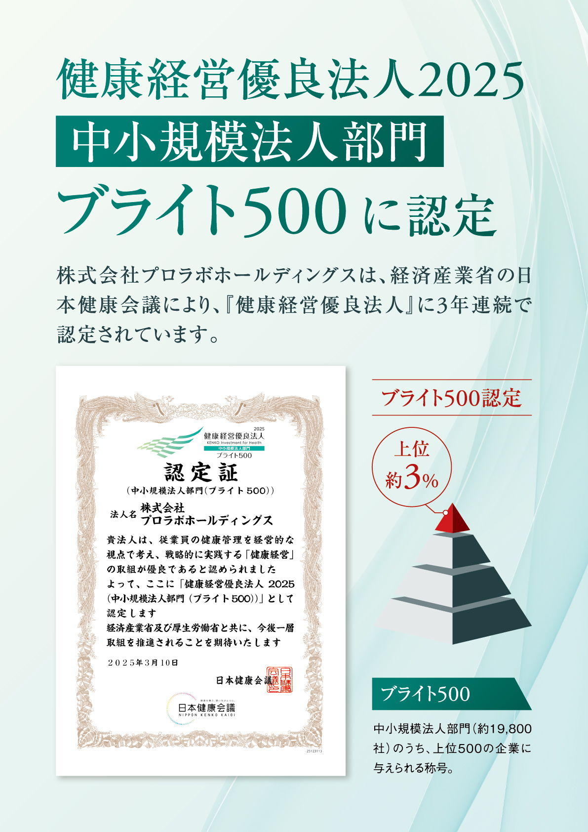 ブライト500に認定